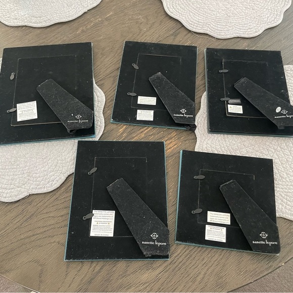 Set of 5 Nanette Lepore Mirrored Silver Rhinestone Picture Frames - Picture 3 of 10